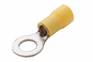 Наконечник кольцевой сечение 4,0-6,0  кв.мм отверстие под М6 цвет желтый (1пакет/50шт) купить
