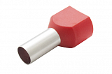 Наконечник штыревой втулочный изолир двойной сечение 10,0кв.мм длина 14мм цвет красный (1пакет/50шт)