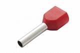 Наконечник штыревой втулочный изолир двойной сечение 1,0 кв.мм длина 10мм цвет красный (1пакет/50шт)