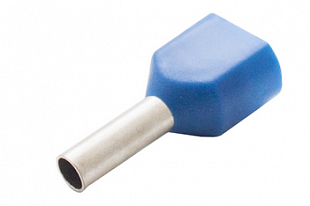 Наконечник штыревой втулочный изолир двойной сечение 2,5 кв.мм длина 10мм цвет синий (1пакет/50шт) купить