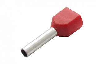 Наконечник штыревой втулочный изолир двойной сечение 1,0 кв.мм длина 10мм цвет красный (1пакет/50шт) купить