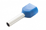 Наконечник штыревой втулочный изолир двойной сечение 2,5 кв.мм длина 13мм цвет синий (1пакет/50шт)