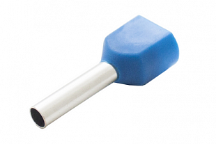 Наконечник штыревой втулочный изолир двойной сечение 2,5 кв.мм длина 13мм цвет синий (1пакет/50шт) купить