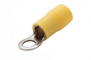Наконечник кольцевой сечение 4,0-6,0  кв.мм отверстие под М4 цвет желтый (1пакет/50шт) купить