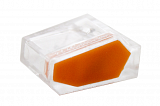 Зажим втычной 3-гнезда прозрачный с оранжевой вставкой макс.сечение 2,5  кв.мм 24 А (1пакет/50шт)
